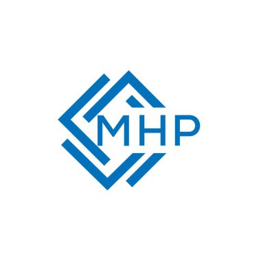 Beyaz arkaplanda MHP harf logosu tasarımı. MHP yaratıcı daire harfi logosu konsepti. MHP harf tasarımı.