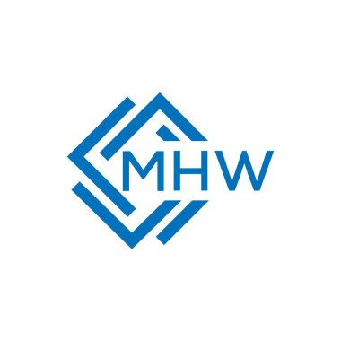 Beyaz arkaplanda MHW harf logosu tasarımı. MHW yaratıcı daire harfi logosu konsepti. MHW harf tasarımı.