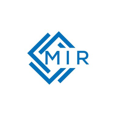 Beyaz arka planda MIR harf logosu tasarımı. MIR yaratıcı daire harf logosu konsepti. MIR harf tasarımı.