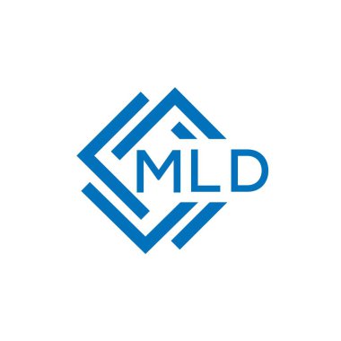 Beyaz arkaplanda MLD harfi logo tasarımı. MLD yaratıcı daire harf logosu konsepti. MLD harf tasarımı.
