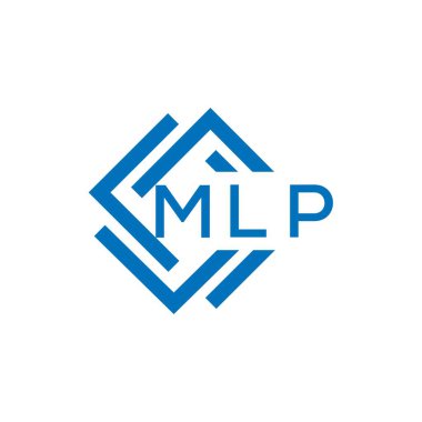 Beyaz arka planda MLP harf logosu tasarımı. MLP yaratıcı daire harfi logosu konsepti. MLP harf tasarımı.