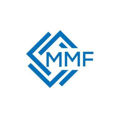 Beyaz arka planda MMF harf logosu tasarımı. MMF yaratıcı daire harfi logosu konsepti. MMF harf tasarımı.