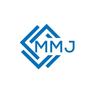 Beyaz arka planda MMJ harf logosu tasarımı. MMJ yaratıcı daire harfi logosu. MMJ harf tasarımı.