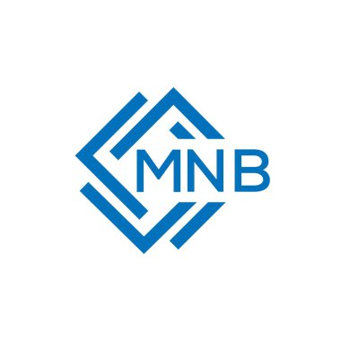 Beyaz arka planda MNB harfi logo tasarımı. MNB yaratıcı daire harfi logosu konsepti. MNB harf tasarımı.