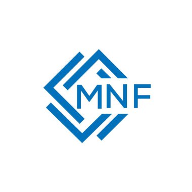 Beyaz arka planda MNF harf logosu tasarımı. MNF yaratıcı daire harfi logosu konsepti. MNF harf tasarımı.