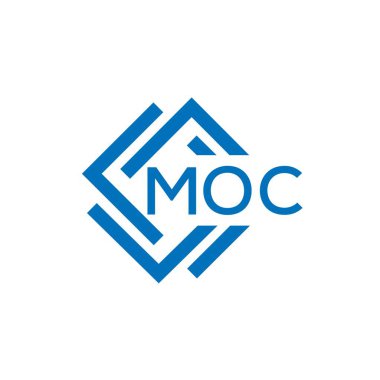 Beyaz arka planda MOC harf logosu tasarımı. MOC yaratıcı daire harfi logosu. MOC harf tasarımı.