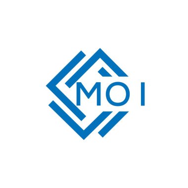 Beyaz arka planda MOI harf logosu tasarımı. Mol yaratıcı daire harf logosu konsepti. MOI harf tasarımı.