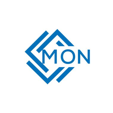 Beyaz arkaplanda MON harf logosu tasarımı. MON yaratıcı daire harfi logosu. MON harf tasarımı.