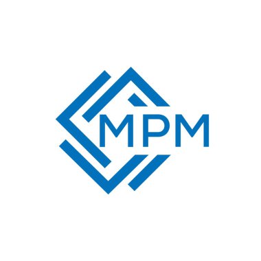 Beyaz arkaplanda MPM harf logosu tasarımı. MPM yaratıcı daire harfi logosu konsepti. MPM harf tasarımı.
