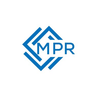 Beyaz arkaplanda MPR harf logosu tasarımı. MPR yaratıcı daire harfi logosu konsepti. MPR harf tasarımı.