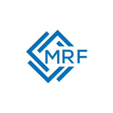 Beyaz arka planda MRF harf logosu tasarımı. MRF yaratıcı daire harfi logosu konsepti. MRF harf tasarımı.