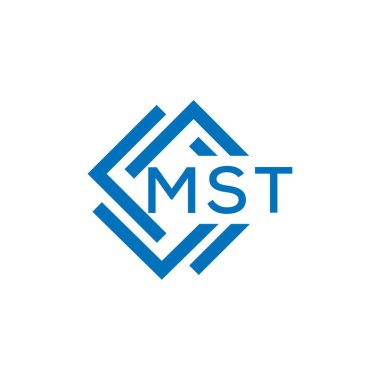 Beyaz arkaplanda MST harfi logo tasarımı. MST yaratıcı daire harfi logosu konsepti. MST harf tasarımı.