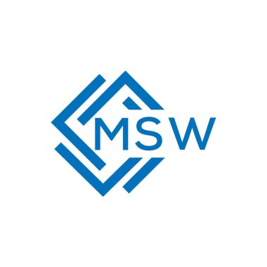 Beyaz arka planda MSW harf logosu tasarımı. MSW yaratıcı daire harfi logosu konsepti. MSW harf tasarımı.