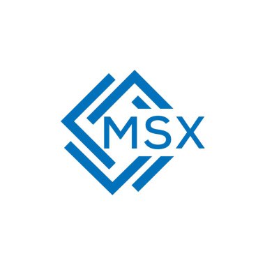 Beyaz arka planda MSX harfli logo tasarımı. MSX yaratıcı daire harfi logosu konsepti. MSX harf tasarımı.