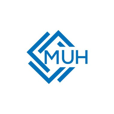 Beyaz arka planda MUH harf logosu tasarımı. Yaratıcı yuvarlak harf logosu kavramı. MUH harf dizaynı. Beyaz arka planda MUH harf logosu tasarımı. Yaratıcı yuvarlak harf logosu kavramı. MUH harf tasarımı.
