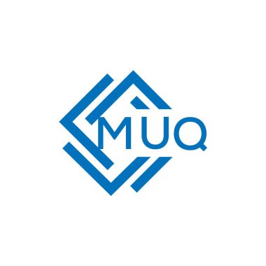 Beyaz arka planda MUQ harfi logo tasarımı. MUQ yaratıcı daire harfi logosu konsepti. MUQ harf tasarımı.