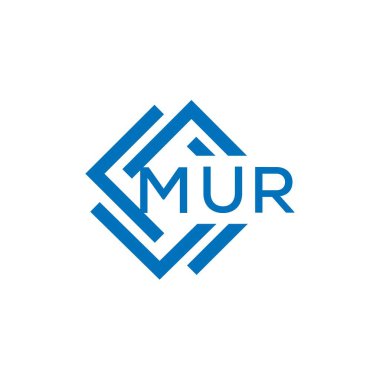 Beyaz arkaplanda MUR harf logosu tasarımı. MUR yaratıcı daire harfi logosu konsepti. MUR harf tasarımı.
