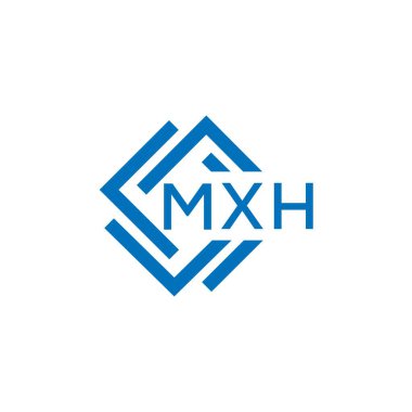 Beyaz arkaplanda MXH harf logosu tasarımı. MXH yaratıcı daire harfi logosu konsepti. MXH harf tasarımı.