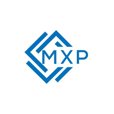 Beyaz arkaplanda MXP harf logosu tasarımı. MXP yaratıcı daire harfi logosu konsepti. MXP harf tasarımı.