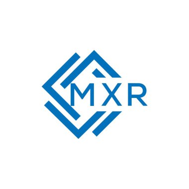 Beyaz arka planda MXR harf logosu tasarımı. MXR yaratıcı daire harfi logosu konsepti. MXR harf tasarımı.