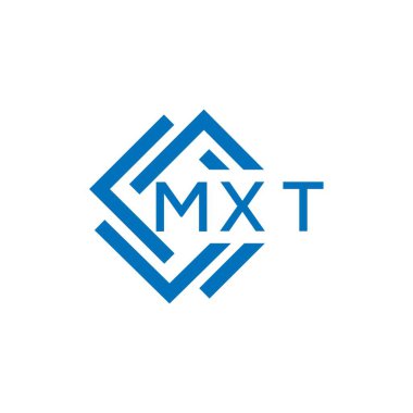 Beyaz arkaplanda MXT harf logosu tasarımı. MXT yaratıcı daire harfi logosu konsepti. MXT harf tasarımı.