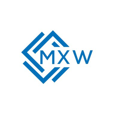 Beyaz arkaplanda MXW harf logosu tasarımı. MXW yaratıcı daire harfi logosu. MXW harf tasarımı.