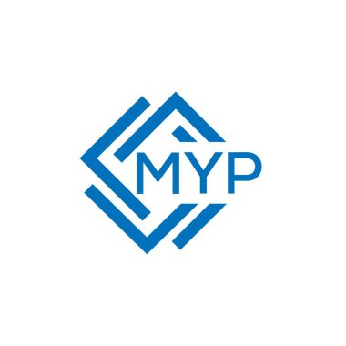Beyaz arkaplanda MYP harf logosu tasarımı. MYP yaratıcı daire harfi logosu konsepti. MYP harf tasarımı.