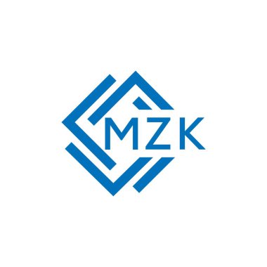 Beyaz arkaplanda MZK harf logosu tasarımı. MZK yaratıcı daire harfi logosu konsepti. MZK harf tasarımı.