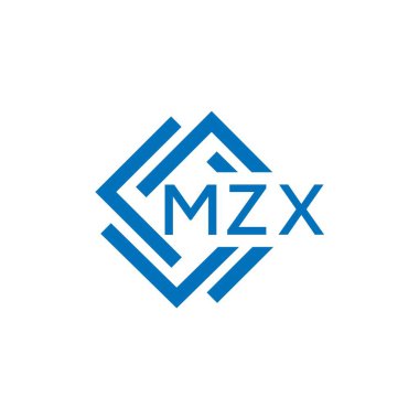 Beyaz arka planda MZX harfli logo tasarımı. MZX yaratıcı daire harfi logosu konsepti. MZX harf tasarımı.