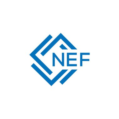 Beyaz arka planda NEF harf logosu tasarımı. NEF yaratıcı daire harfi logosu. NEF harf tasarımı.