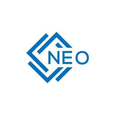 Beyaz arka planda NEO harf logosu tasarımı. NEO yaratıcı daire harfi logosu konsepti. NEO harf tasarımı.