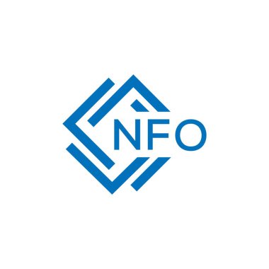 Beyaz arka planda NFO harfi logosu tasarımı. NFO yaratıcı daire harfi logosu. NFO harfi tasarımı.