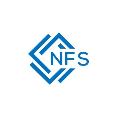 Beyaz arka planda NFS harf logosu tasarımı. NFS yaratıcı daire harfi logosu konsepti. NFS harf tasarımı.