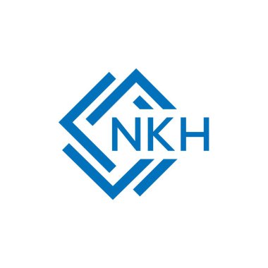 Beyaz arkaplanda NKH harf logosu tasarımı. NKH yaratıcı daire harfi logosu konsepti. NKH harf tasarımı.