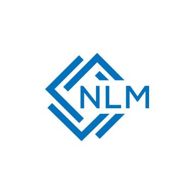 Beyaz arka planda NLM harf logosu tasarımı. NLM yaratıcı daire harfi logosu konsepti. NLM harf tasarımı.