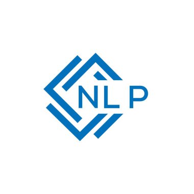 Beyaz arka planda NLP harf logosu tasarımı. NLP yaratıcı daire harfi logosu konsepti. NLP harf tasarımı.