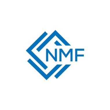 Beyaz arka planda NMF harf logosu tasarımı. NMF yaratıcı daire harfi logosu konsepti. NMF harf tasarımı.