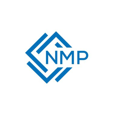 Beyaz arka planda NMP harfi logo tasarımı. NMP yaratıcı daire harfi logosu. NMP harf tasarımı.