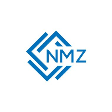 Beyaz arkaplanda NMZ harf logosu tasarımı. NMZ yaratıcı daire harfi logosu konsepti. NMZ harf tasarımı.