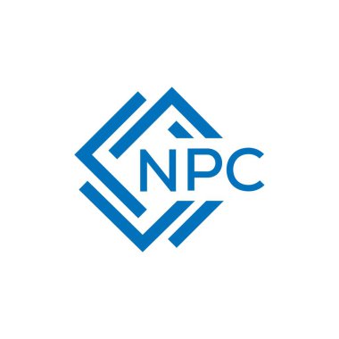 Beyaz arka planda NPC harf logosu tasarımı. NPC yaratıcı daire harfi logosu konsepti. NPC harf tasarımı.