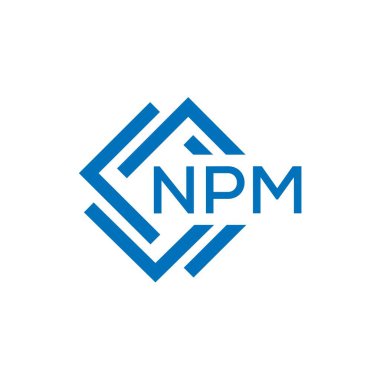 Beyaz arka planda NPM harfi logo tasarımı. NPM yaratıcı daire harfi logosu. NPM harf tasarımı.