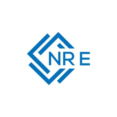 Beyaz arka planda NRE harf logosu tasarımı. NRE yaratıcı daire harfi logosu. NRE harf tasarımı.