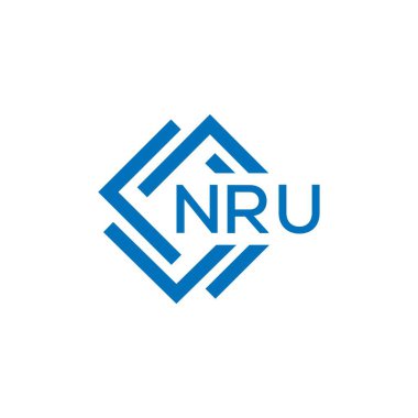 Beyaz arka planda NRU harf logosu tasarımı. NRU yaratıcı daire harfi logosu konsepti. NRU harf tasarımı.
