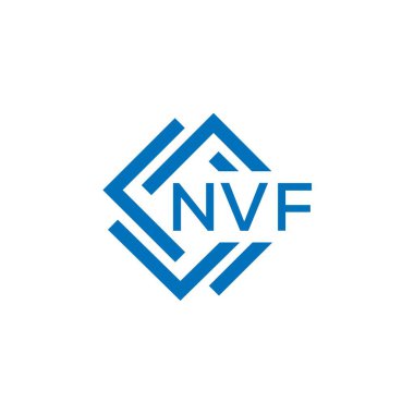 Beyaz arka planda NVF harf logosu tasarımı. NVF yaratıcı daire harfi logosu. NVF harf tasarımı.