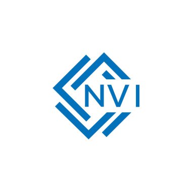 Beyaz arka planda NVI harf logosu tasarımı. NVI yaratıcı daire harfi logosu konsepti. NVI harf tasarımı.