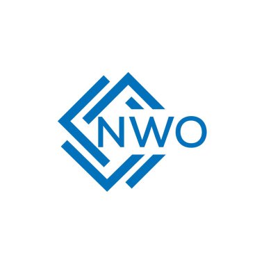 Beyaz arka planda NWO harfi logo tasarımı. Yaratıcı yuvarlak harf logosu konsepti. NWO harf tasarımı.