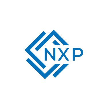Beyaz arkaplanda NXP harf logosu tasarımı. NXP yaratıcı daire harfi logosu konsepti. NXP harf tasarımı.