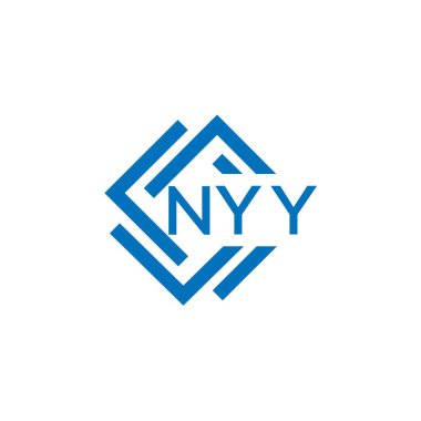 Beyaz arka planda NYY harf logosu tasarımı. NYY yaratıcı daire harfi logosu. NYY mektup tasarımı.