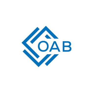 Beyaz arka planda OAB harfi logo tasarımı. OAB yaratıcı daire harfi logosu konsepti. OAB harf tasarımı.