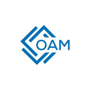 Beyaz arka planda OAM harfi logo tasarımı. OAM yaratıcı daire harfi logosu. OAM harf tasarımı.